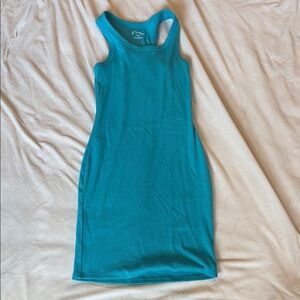 Girl’s Teal Sleeveless tight dress/ coverup